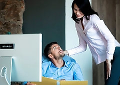 Awesome brunette Nikky Stills shows off her love for a new lover