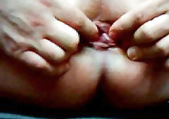 Horny gay shoves banana in his asshole