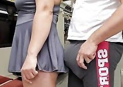 Avid Angel Let This Chap Ejaculate Below Her Suit On Subway