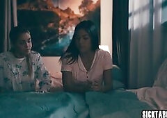 Two believers big ass latina MILF Alina Lopez and sexy Asian teen Kendra Spade enjoyed passion lesbian sex Hot teens enjoyed hot kissing After forepla