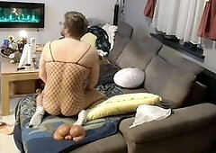 Gay femboy, male sex toys, fishnet fuck