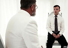 Cute Innocent Smooth Boy Tied Up By Hot Suited Dilf