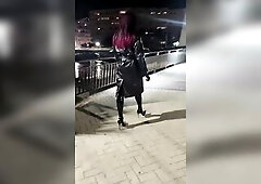 Latex Rubberdoll in public