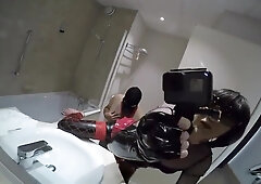 Mistress And Faggot In The Bathroom