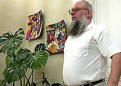 Blonde and Brunette Teens In Old Young three way humped By grandpa Cock