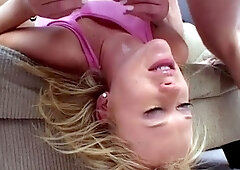 Glam blonde ass cumshot after hardcore anal