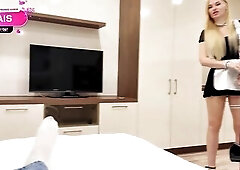 The hot maid stayed for greater amount after cleaning the room