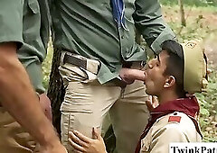 Twink scout caught two scoutmasters banging