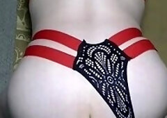 Red and Black Thong