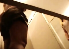 Sexy slender young babe voyeur upskirt in the dressing room