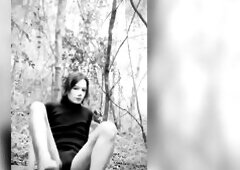 Glamorous Femboy show her Booty In the Forest