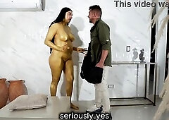A STATUE COMES TO LIFE AND TEACHES A THIEF A LESSON, SCREWS HIM UNTIL THAT GUY LEAVES HER FULL OF CUM - MELANY LATIN BABE