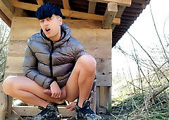 Ravaging with fuck stick in the cower and shrieking in the garden