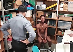 Young ebony shoplifter destroyed with officers cock