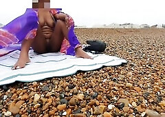 EXHIBITIONIST WIFE IN NATURE'S GARB at a PUBLIC BEACH
