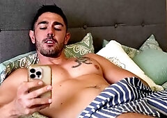 Jerking off, muscle jock, muscle hunk