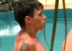 Gay couple fucking by the pool - The French Connection