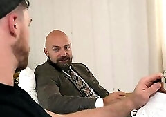 Dad Teaching Son To Deepthroat Buddy While Plowing Deep His Boipussy