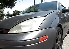 Delicious Latina redhead strokes her brown shemale dick on casting