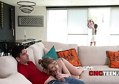 Rory Knox and Octavia Red ignite a hot American threesome in the kitchen on July 4th