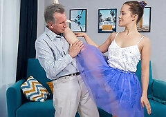 An old man with a big boner screwed a gorgeous girlfriend Nicole Murkovski