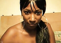 Twat toying black teen pleasures herself