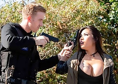 Excited brunette Polly Pons fucked in the missionary pose