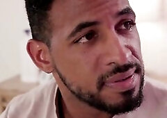 Brunette hair Shemale Emma Rose in a scene with Rodrigo