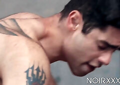 Hard DeAngelo Jackson shoot his cum into photographer Lucas rear