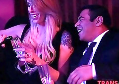 Eager and horny tranny fucked in the champagne room