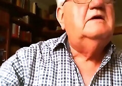 Grandpa Stroking on Webcam