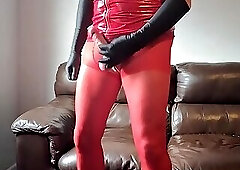 Crossdresser In Red Dress