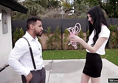 Skinny Teen 18+ Tgirl Babysitter Is Tied - Ava Holt