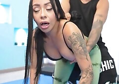 A glamorous, tiny, and sexually excited Colombian mother I'd like to fuck is having a workout with her recent personal coach. That babe wasn'