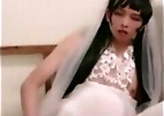 here comes a shemale bride too randy she jack with jizz