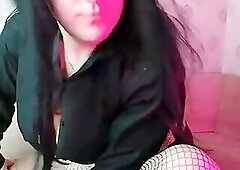 Big Chest in Gothic Style and Fishnets