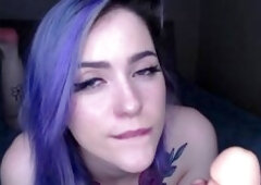 Girl talks to you sweetly while masturbating your cock POV