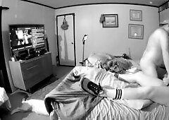 Horny hunk caught on home camera banging mature daddy bareback