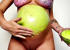 Milf, pregnant belly, big boobs