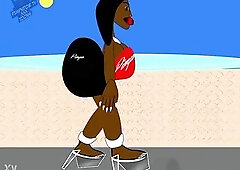 Curvy Hot Black Photoshoot on beach