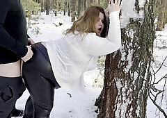 Big Ass In Torn Leather Leggings In Cum - Pov Blowjob