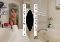 Horny housewife Melissa Stratton gets pussy pounded by a huge cock