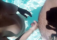 Aged mother I'd like to fuck Eve Diamonds sunbathes in nature's garb goes slim dipping rubs her large melons and bush in sexy solo action an