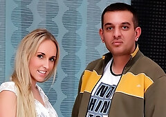 Beautiful angel with long hairs Jenny Simons demonstrates her skills