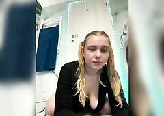 Squirting climax on the washroom