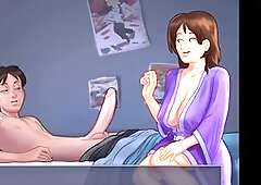 Kissing orgasm, cowgirl position, cumming in mom