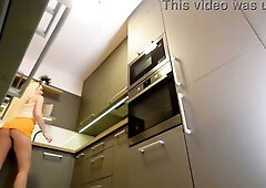 Sexy and hot slim blond gets bored and ignored and flashes her pants below her short petticoat on high heels