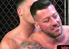 Twink sucks off hunk as he fists asshole