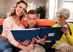 Beauty with huge boobs Cherie Deville jumps on a huge dick with passion