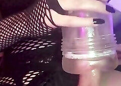 Stroking My Oiled-up Cock, Fucking a Fleshlight Until I Cum